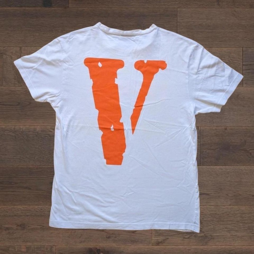 Vlone Friends white orange tee shirt mens size 2XL streetwear box logo designer